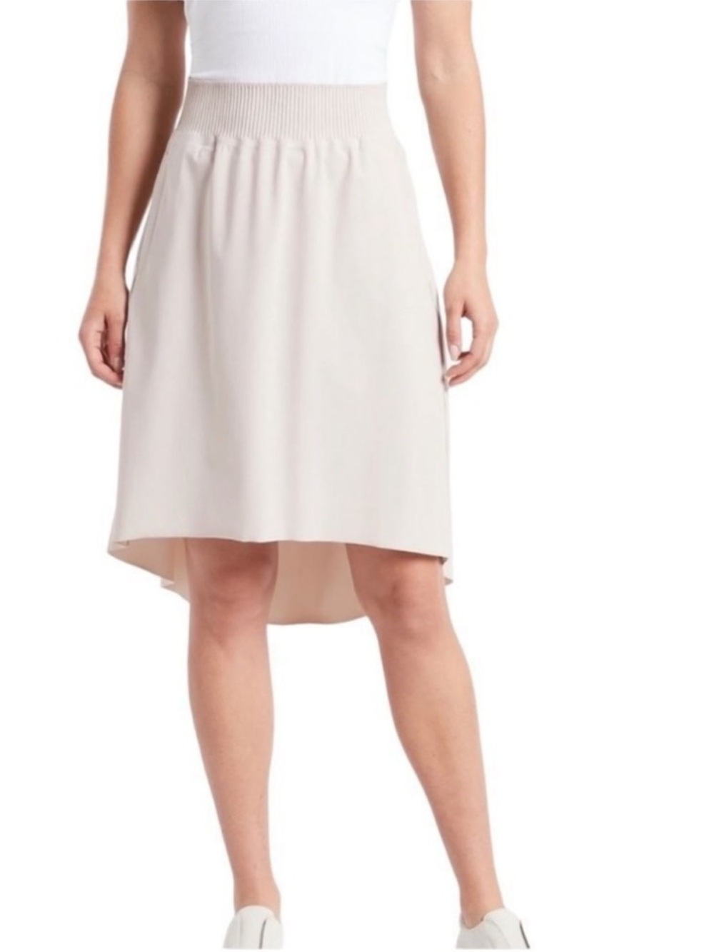 Athleta Cosmic Khaki Hi Low Wide Band Skirt Size Small